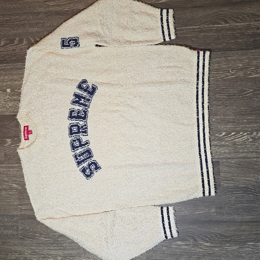Supreme Textured Arc Cream Mens Sweater - Picture 2 of 4